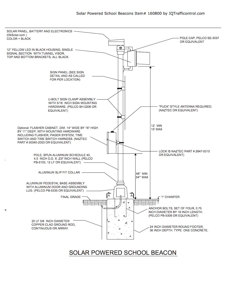 School Zone Flashing Beacon and Solar Powered School Zone Flashing Beacons